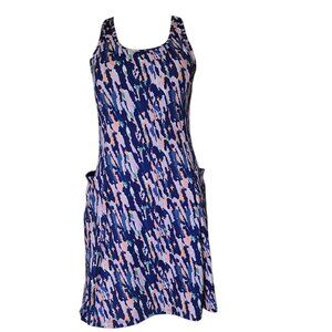 Dip Dress‎ Womens Size M Medium Blue Orange Abstract Activewear Athleisure w Bra